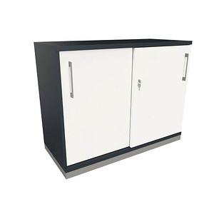 4260649683484 - fm Schiebetürenschrank Oldenburg 4260649683484 weiß lavagrau 1 Fachboden 1000 x 442 x 781 cm