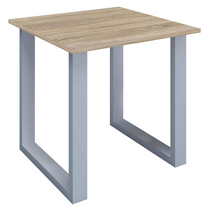 4051814379406 - Holz Schreibtisch H 76 x B 80 x T 80 cm Computertisch schlicht Füße aus hochwertigem Metall Arbeitstisch Büromöbel - Lona U