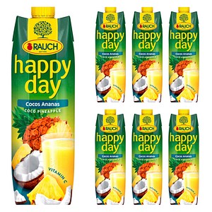 happy day Fruchtsaftkonzentrat Ananas, Kokos 6x 1,0 l