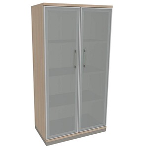 4260429767618 - fm Aktenschrank Oldenburg 4260429767618 akazie Acrylglas satiniert 3 Fachböden 800 x 442 x 1517 cm