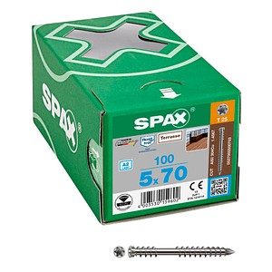 4003530159602 - Terrassenschraube 5 x 70 mm 100 Stück Fixiergewinde Zylinderkopf T-STAR plus T25 CUT-Spitze - 0537000500703