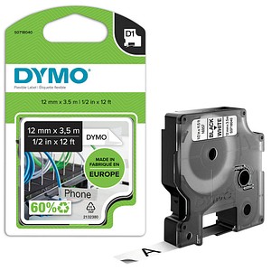 5411313169578 - DYMO Original D1 Hochleistungs-Nylon-Etikettenband | schwarz auf weiß |12 mm x 35 m | permanent haftendes Nylon- Schriftband | für LabelManager-Beschriftungsgerät 5411313169578 - DYMO Original D1 Hochleistungs-Nylon-Etikettenband | schwarz auf weiß |12 mm x 35 m | permanent haftendes Nylon- Schriftband | für LabelManager-Beschriftungsgerät