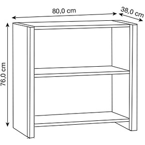 4044917419438 - AVETO Regal 2-OH mit Edelstahlzierleisten 80cm breit 4044917419438 - AVETO Regal 2-OH mit Edelstahlzierleisten 80cm breit