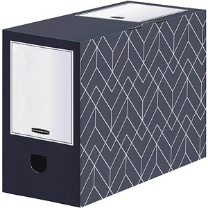Bankers Box Archivboxen Bankers Box Décor Serie mitternachtsblau/weiß 15,0 x 34,5 x 25,3 cm, 5 St.