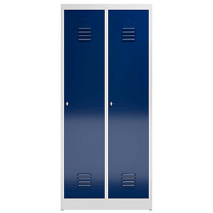 4061815856028 - Spind ClassiX enzianblau lichtgrau X-515121 2 Schließfächer 800 x 500 x 1800 cm  4061815856028 LÜLLMANN