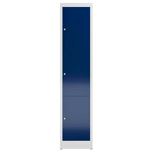 4061815857711 - Schließfachschrank ClassiX enzianblau lichtgrau X-523311 3 Schließfächer 415 x 500 x 1800 cm 4061815857711 LÜLLMANN