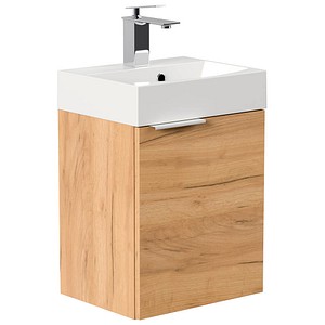 4251982674048 - POSSEIK Waschbecken mit Unterschrank CUBI SLIMLINE eiche gold 400 x 310 x 563 cm