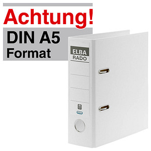 ELBA A5 Hochformat  Ordner weiß Kunststoff 7,5 cm DIN A5 hoch