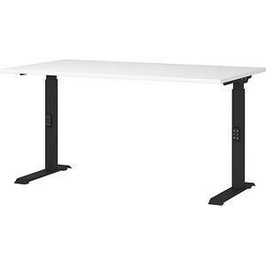 4005949790421 - Schreibtisch DOWNEY 7904-614 manuell höhenverstellbar 68-91cm (H) 140cmx80cm (BxT) rechteckig weiß Schwarz 4005949790421 G 4005949790421 - Schreibtisch DOWNEY 7904-614 manuell höhenverstellbar 68-91cm (H) 140cmx80cm (BxT) rechteckig weiß Schwarz 4005949790421 G