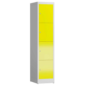 4061815857940 - Schließfachschrank ClassiX lichtgrau zinkgelb X-523416 4 Schließfächer 415 x 500 x 1800 cm 4061815857940 LÜLLMANN