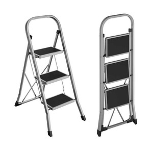 SONGMICS Klapptritt grau 3 Stufen, H: 105,0 cm