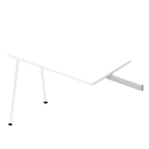Quadrifoglio Anbautisch X3 weiß, weiß rechteckig 100,0 x 60,0 x 75,0 cm