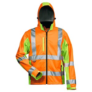 4025888255560 - HOSS Warnschutz-Softshelljacke ELYSEE Orange   Gelb EN ISO 20471 3 GrXXXL