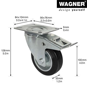 4001073009958 - Transportgeräte-Lenkrolle RO 7104 silber 4001073009958 WAGNER design yourself