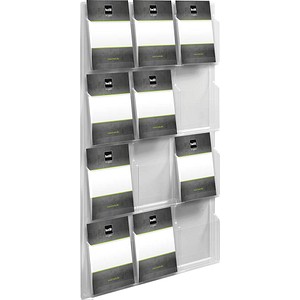 4012086013283 - helit The Clearly DIN A4 Prospektständer Wandmontiert Transparent H6259702 766 x 51 x 126 cm 4012086013283 - helit The Clearly DIN A4 Prospektständer Wandmontiert Transparent H6259702 766 x 51 x 126 cm