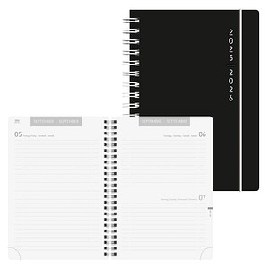 4061947139266 - Schülerkalender Plain Black August 2025 - Juli 2026 schwarz