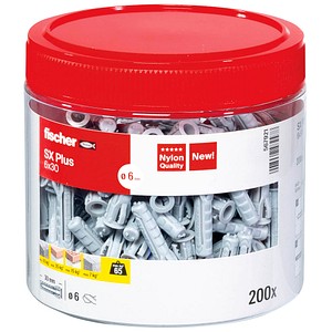 4048962482478 - fischer SX Plus 6x30 567921 Spreizdübel Ø 6 mm x 30 mm 200 Stück 4048962482478 - fischer SX Plus 6x30 567921 Spreizdübel Ø 6 mm x 30 mm 200 Stück