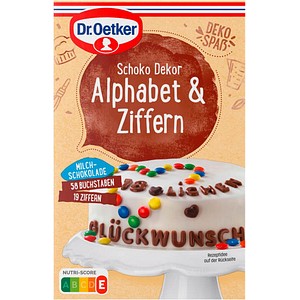 4000521006709 - Dr Oetker Schoko Dekor Alphabet & Ziffern Dekor