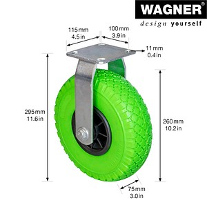 4001073455564 - Bockrolle - PANNENSICHER - PU geschäumtes Rad Ø Rad 260 mm Tragkraft 100 kg 4001073455564 - Bockrolle - PANNENSICHER - PU geschäumtes Rad Ø Rad 260 mm Tragkraft 100 kg