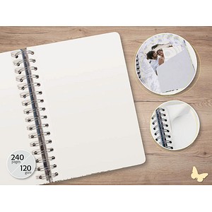4004360769634 - SIGEL Notizbuch mit Spirale Jolie® ca DIN A5 blanko braun grün rosa Hardcover 240 Seiten