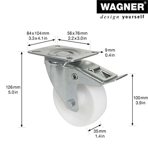 4001073010442 - Transportgeräte-Lenkrolle RO 7500 silber 4001073010442 WAGNER design yourself