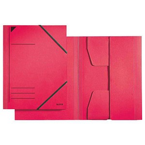 4002432329779 - Eckspannmappe 3981-00-25 A4 rot Recyclingkarton 430g mit 3 Einschlagklappen 4002432329779 Leitz