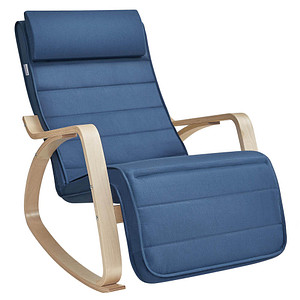 0194343142074 - Schaukelstuhl blau braun Stoff 0194343142074 SONGMICS 0194343142074 - Schaukelstuhl blau braun Stoff 0194343142074 SONGMICS