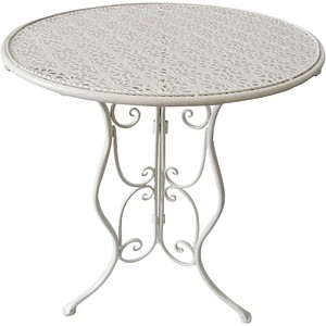 4041908112200 - Gartentisch Lascar weiß rund 600 x 600 x 700 cm 4041908112200 Garden Pleasure