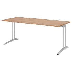 4032062028018 - HAMMERBACHER Altus Schreibtisch nussbaum rechteckig C-Fuß-Gestell silber 1800 x 800 cm 4032062028018 - HAMMERBACHER Altus Schreibtisch nussbaum rechteckig C-Fuß-Gestell silber 1800 x 800 cm