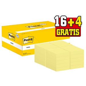4046719906406 - Post-it Haftnotizen 38 x 51 mm Kanariengelb 100 Blatt 16 Blöcke + 4 Gratis 4046719906406 - Post-it Haftnotizen 38 x 51 mm Kanariengelb 100 Blatt 16 Blöcke + 4 Gratis