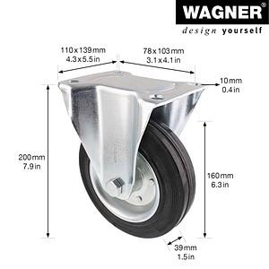 4001073010510 - Transportgeräte-Bockrolle RO 8180 silber 4001073010510 WAGNER design yourself