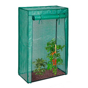 Relaxdays - Tomatengewächshaus Garten & Balkon Foliengewächshaus Tomaten hbt 150x100x50 cm Stahl & PE-Folie grün