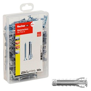 4048962130638 - fischer Meister-Box - SX Plus S 513777 Dübel- und Schrauben-Sortiment Ø 6 8 45 5 mm 30 40 55 mm 160 Stück