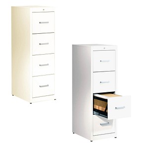 4250633304105 - mauser Hängeregistraturschrank Bügelgriffe 4 Schübe Standardeinzug 1-bahnig reinweiß