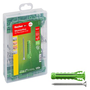 4048962208184 - fischer Dübel- Schraubenset MEISTER-BOX greenline Spreizdübel SX A2 Schraube im Innen- und Außenbereich ab 2 Stk 120-teilig 4048962208184 - fischer Dübel- Schraubenset MEISTER-BOX greenline Spreizdübel SX A2 Schraube im Innen- und Außenbereich ab 2 Stk 120-teilig