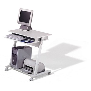 8427951000835 - Computertisch Zeta 79cm (H) 80x50cm (BxT) rechteckig lichtgrau   silber 8427951000835 Rocada