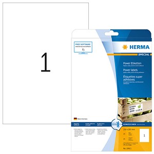 4008705109116 - Etiketten Special Power 10911 weiß 210x297mm (BxH) extrem starkt haftend 4008705109116 10911 25 Stück