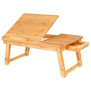 6955880316717 - Bambusschreibtisch Laptoptisch Frühstückstablett mit 5 verstellbaren Neigungswinkeln kleine Schublade natur LLD01N 6955880316717 - Bambusschreibtisch Laptoptisch Frühstückstablett mit 5 verstellbaren Neigungswinkeln kleine Schublade natur LLD01N