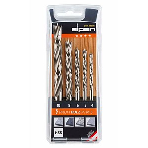 9002741139514 - 600114100 Holz-Spiralbohrer-Set 5teilig 4 mm 5 mm 6 mm 8 mm 10 mm Zylinderschaft 1 Set - Alpen