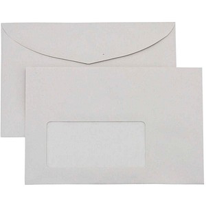0726529059427 - Briefumschläge DIN C6 mit Fenster grau nassklebend 1000 St