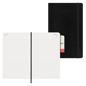 8056999274573 - Moleskine 12 Monate Tagesnotizkalender 2026 L A5 1 Tag = 1 Seite Weicher Einband Schwarz