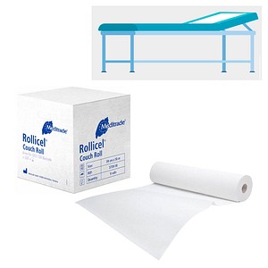 4250016430049 - Ärztekrepp ROLLICEL® 2-lagig weiß 390 cm x 500 m 9 Rollen