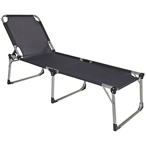 Alu XXL Sonnenliege ABACO grau Aluminium Metall Gartenliege Liege Liegestuhl