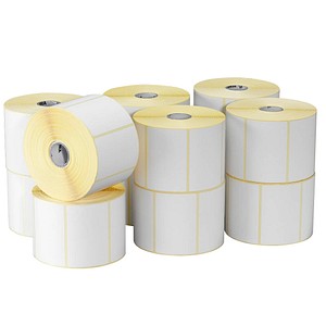 ZEBRA Etikettenrollen für Etikettendrucker 800262-127 weiß, 57,0 x 32,0 mm, 12 x 2100 Etiketten
