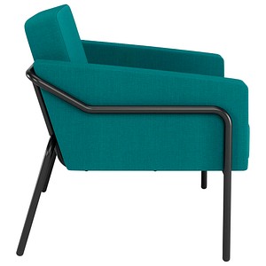 3660141964431 - Sessel meet® by Paperflow MEDSO Klassik L gepolstert Sitzfläche austauschbar B 750 x T 743 x H 736 mm Stoff und Stahl blau mattschwarz