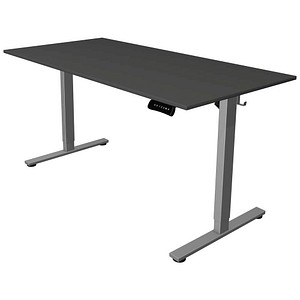 Kerkmann Move base 2 elektrisch höhenverstellbarer Schreibtisch anthrazit rechteckig, T-Fuß-Gestell silber 160,0 x 80,0 cm