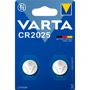 2 VARTA Knopfzellen CR2025 3,0 V