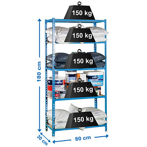 8435104937242 - Schwerlastregal MADERCLICK MINI 8435104937242 blau 800 x 300 x 1800 cm 8435104937242 Simonrack