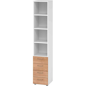 4032062324974 - Regalschrank 964S4 V964S4 W N BS nussbaum weiß 400 x 420 x 2156 cm