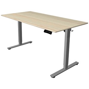 Kerkmann Move base 2 elektrisch höhenverstellbarer Schreibtisch ahorn rechteckig, T-Fuß-Gestell silber 160,0 x 80,0 cm